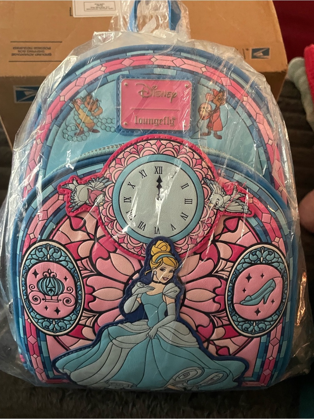 Loungefly Disney Cinderella Stained Glass Portrait Mini Backpack NWT